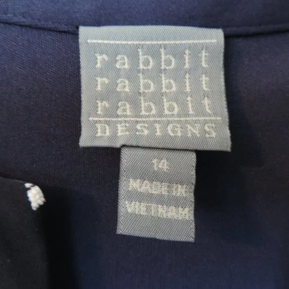 Rabbit Designs Size 14 Navy Blue Floral Dress - Picture 3 of 3